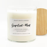 straight side tumbler glass candle, 2 cotton wick, wooden bamboo lid and white label