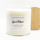 straight side tumbler glass candle, 2 cotton wick, wooden bamboo lid and white label