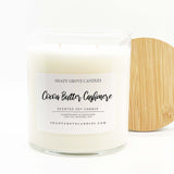 straight side tumbler glass candle, 2 cotton wick, wooden bamboo lid and white label